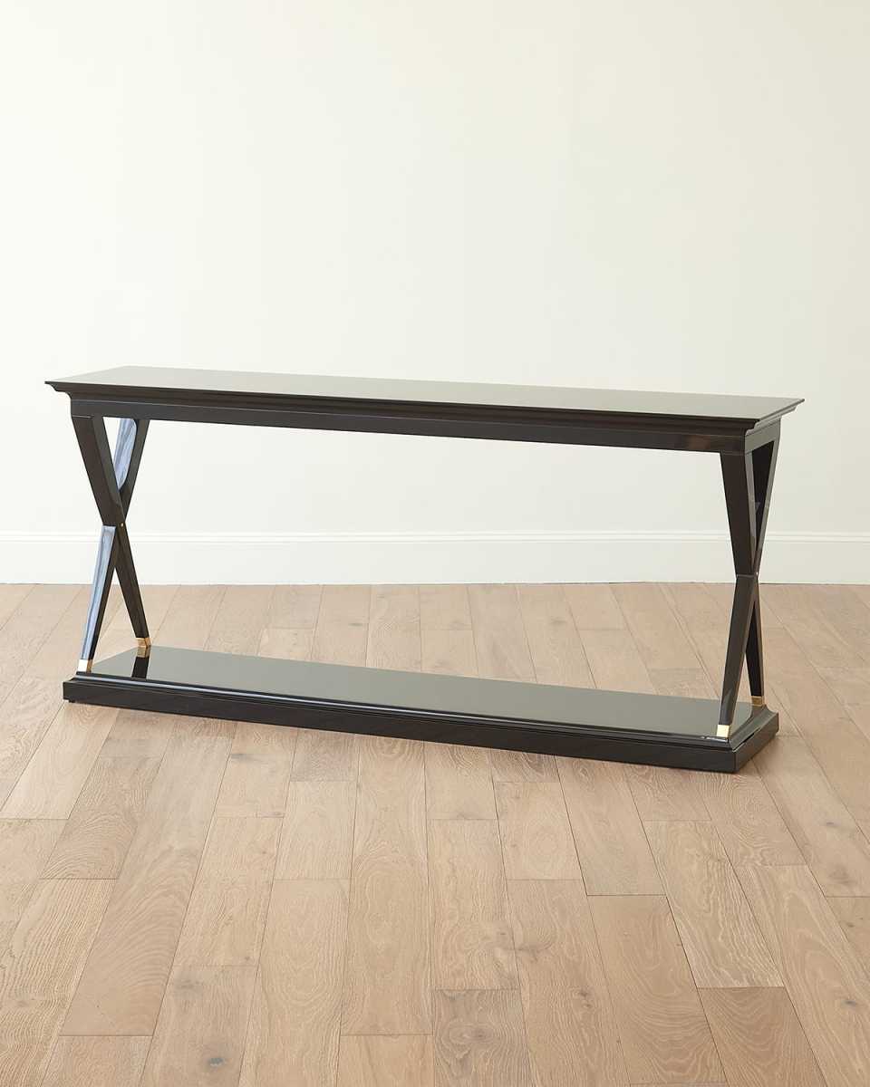 Black Lacquer X-Console Table